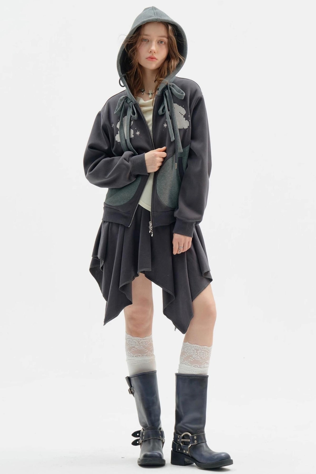 Irregular Skirt Casual Trousers Set-Up