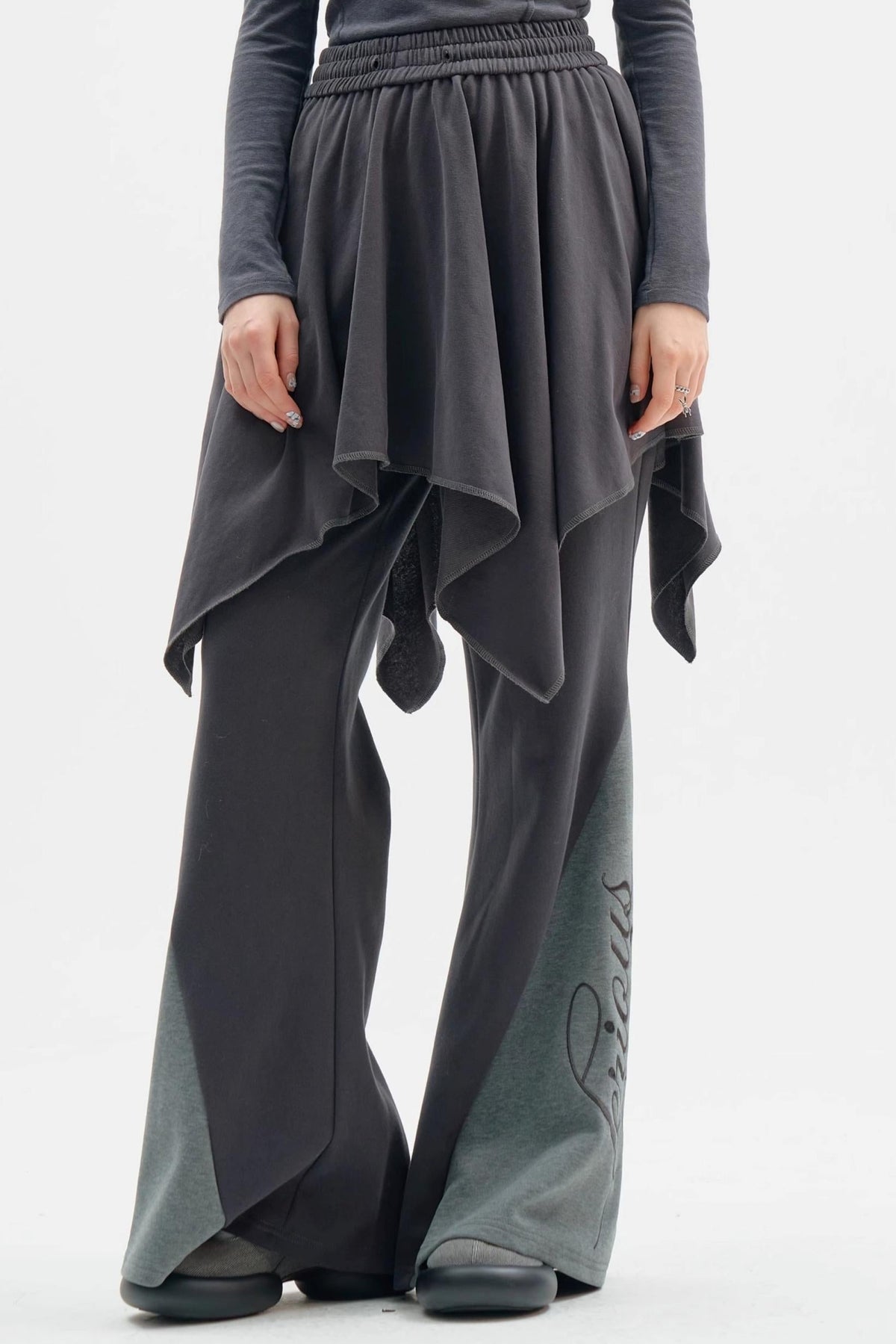 Irregular Skirt Casual Trousers Set-Up