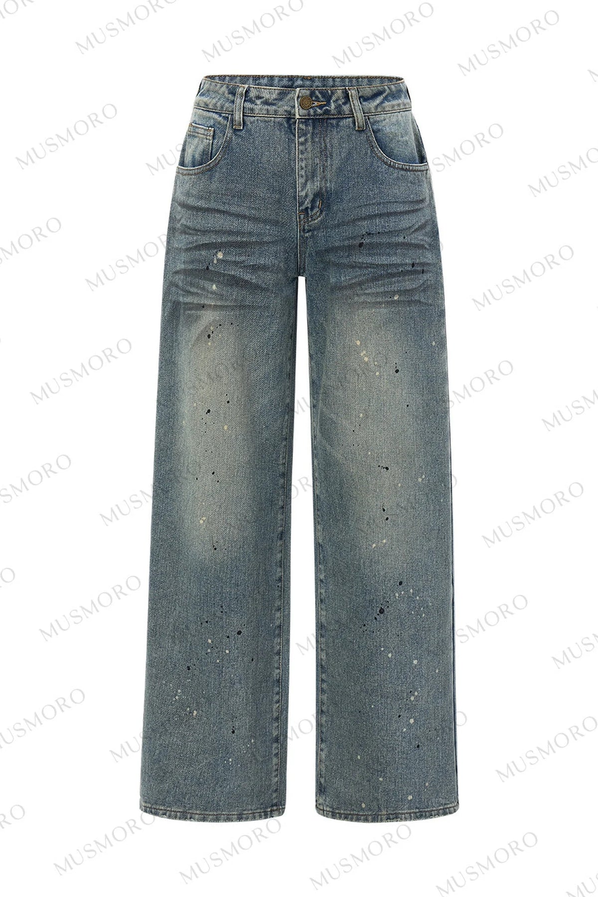 Irregular Splatter Ink Wide-Leg Pants