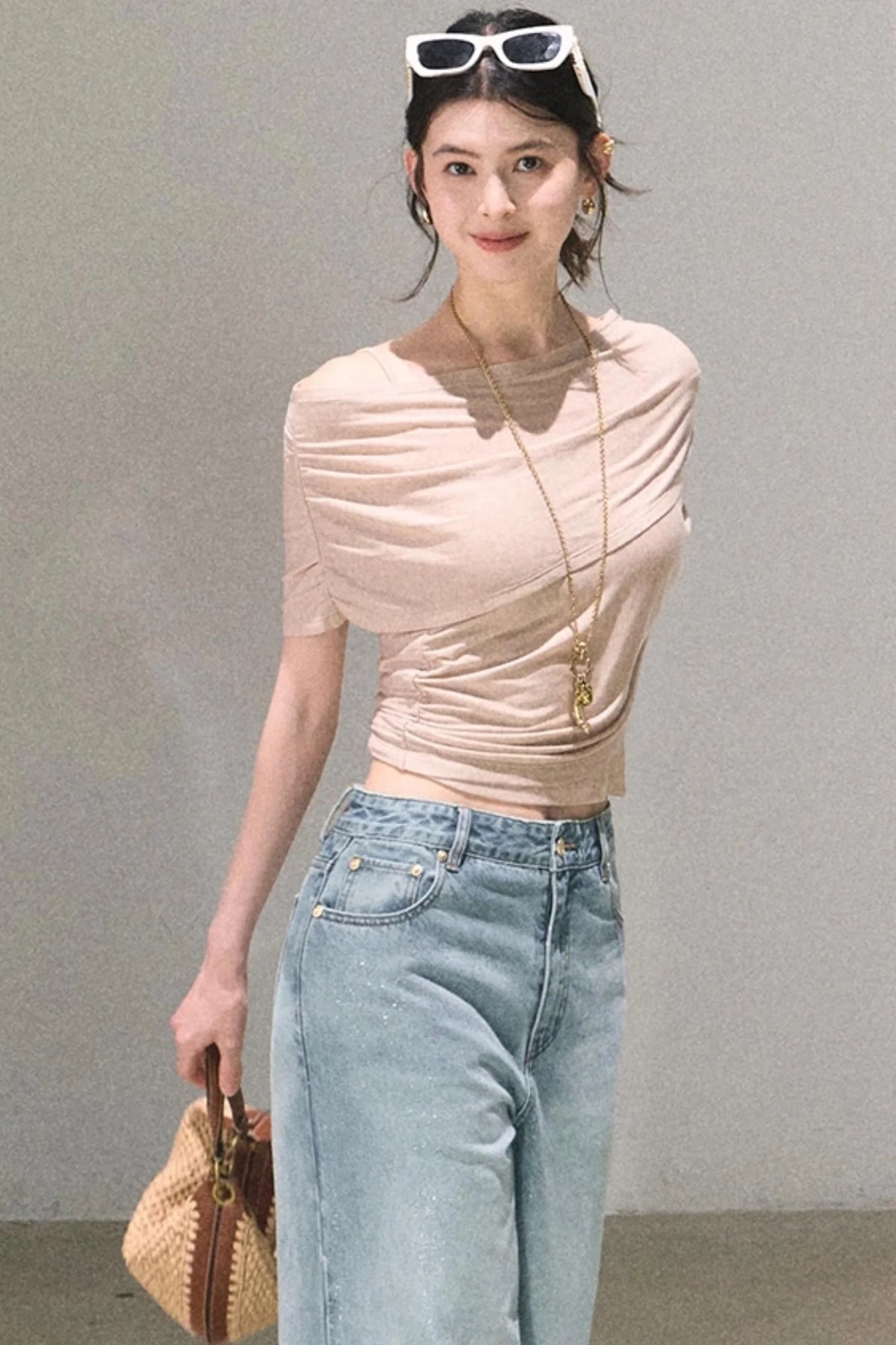 Irregular Stretch Knit Top Set