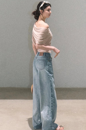 Irregular Stretch Knit Top Set