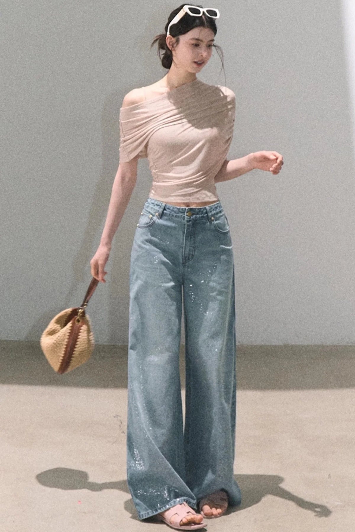 Irregular Stretch Knit Top Set