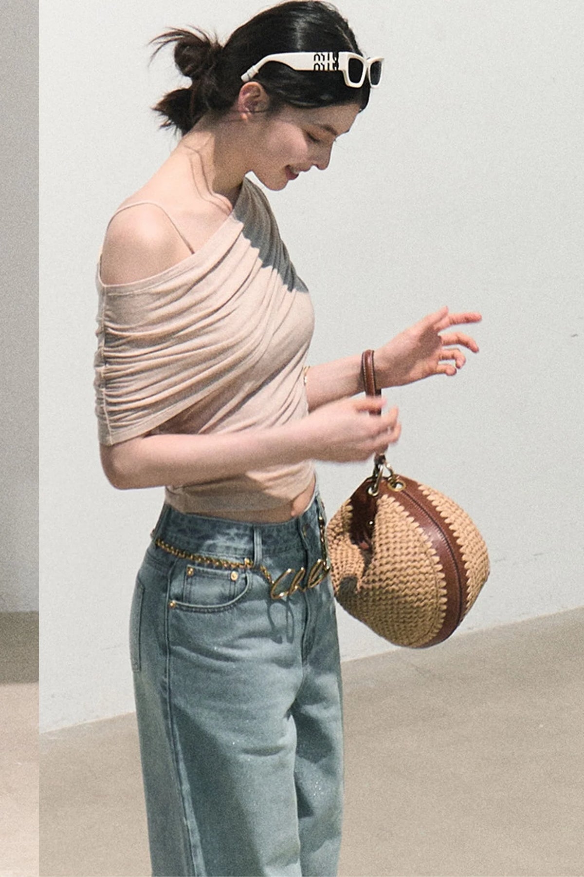 Irregular Stretch Knit Top Set
