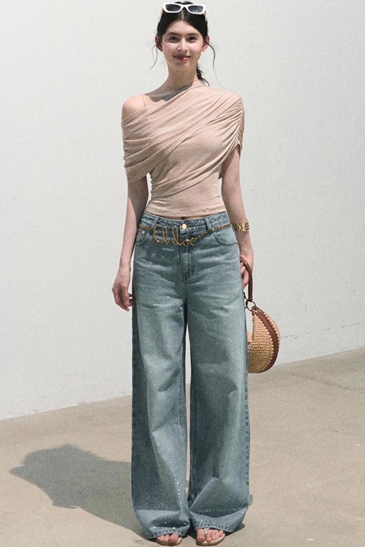 Irregular Stretch Knit Top Set