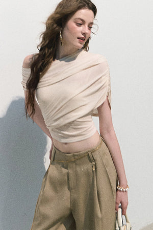 Irregular Stretch Knit Top Set