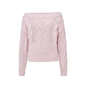 Irregular Striped One-Shoulder Sweater