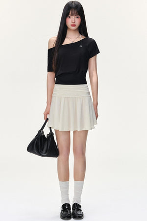 Irregular Striped Tencel Skirt