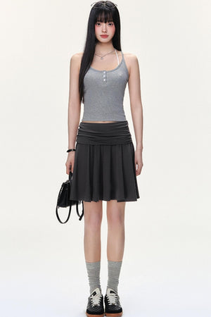 Irregular Striped Tencel Skirt
