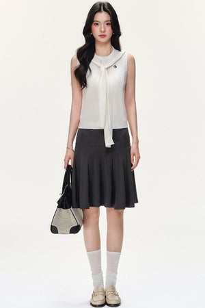 Irregular Striped Tencel Skirt