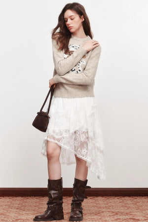 Irregular Thin White Skirt