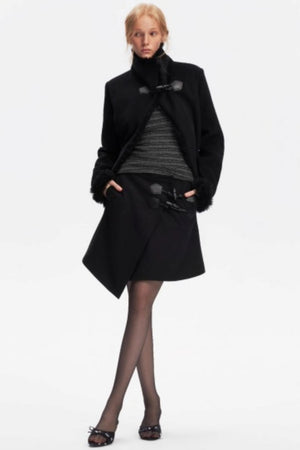 Irregular Toggle Button Skirt