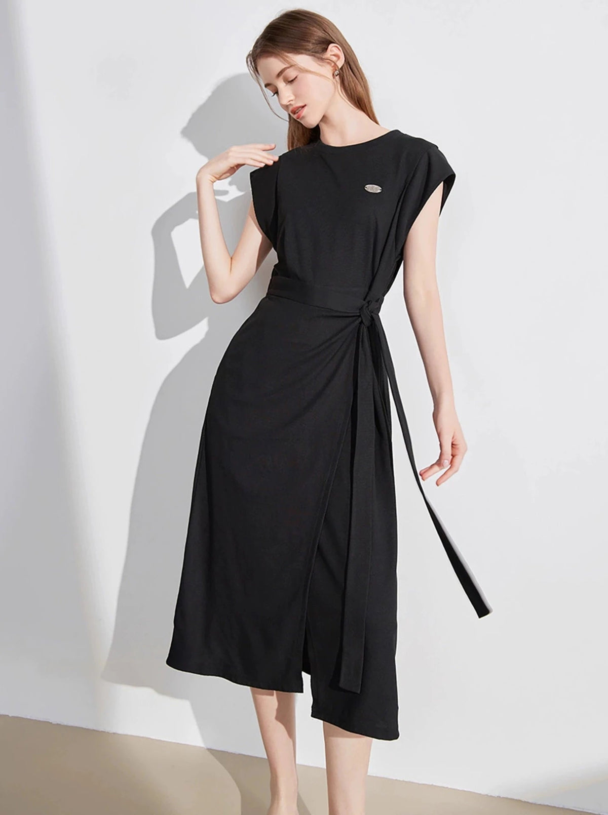 Irregular Waist Sleeveless Dress