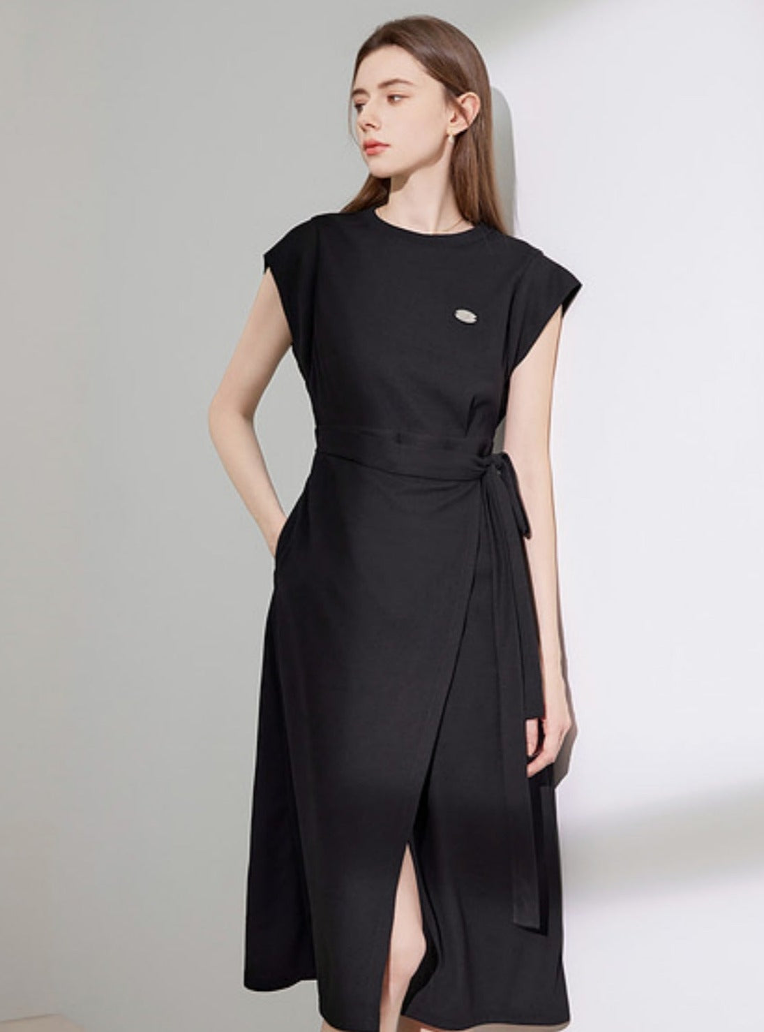 Irregular Waist Sleeveless Dress