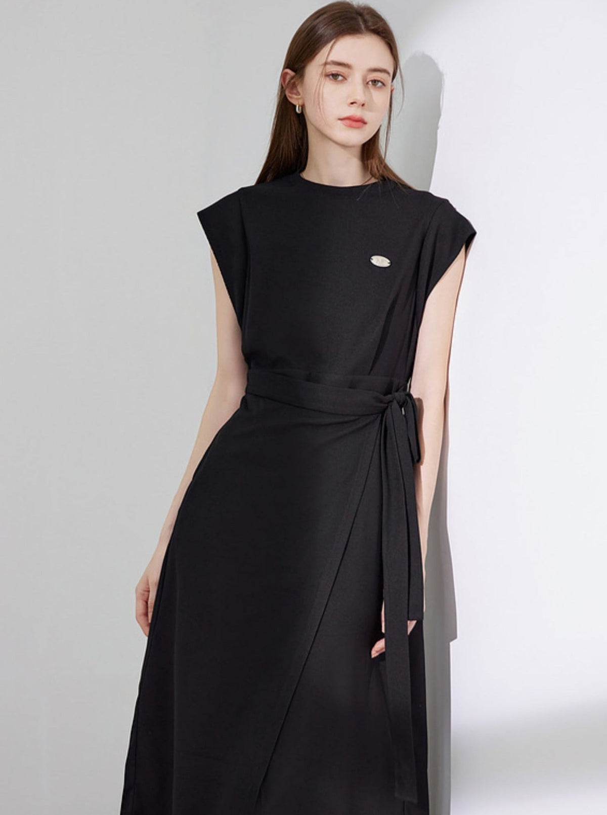 Irregular Waist Sleeveless Dress