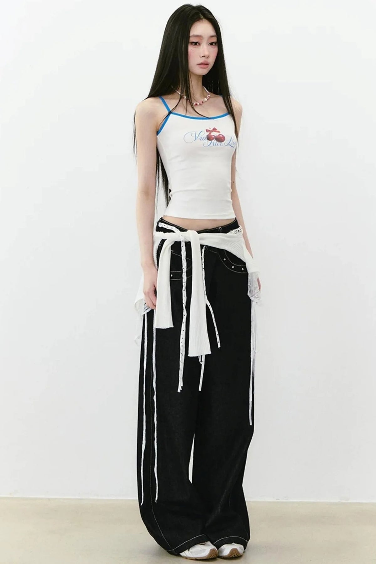 Irregular Waist Wide Leg Jeans