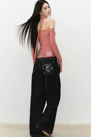 Irregular Waist Wide Leg Jeans