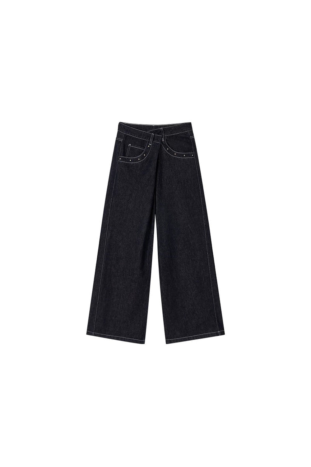 Irregular Waist Wide Leg Jeans