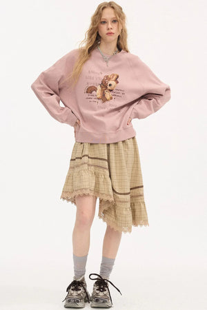 Irregular Wave Patchwork Midi Skirt