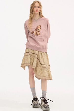 Irregular Wave Patchwork Midi Skirt