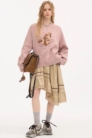 Irregular Wave Patchwork Midi Skirt