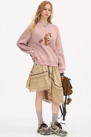 Irregular Wave Patchwork Midi Skirt
