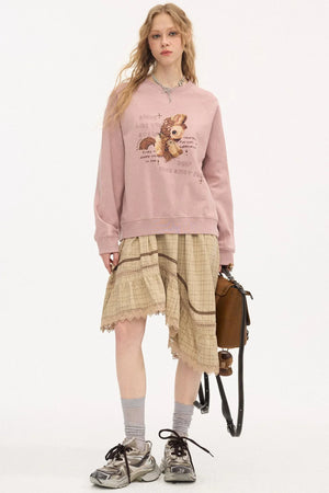 Irregular Wave Patchwork Midi Skirt