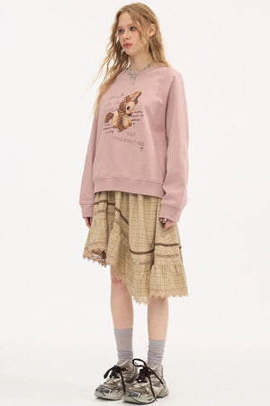 Irregular Wave Patchwork Midi Skirt