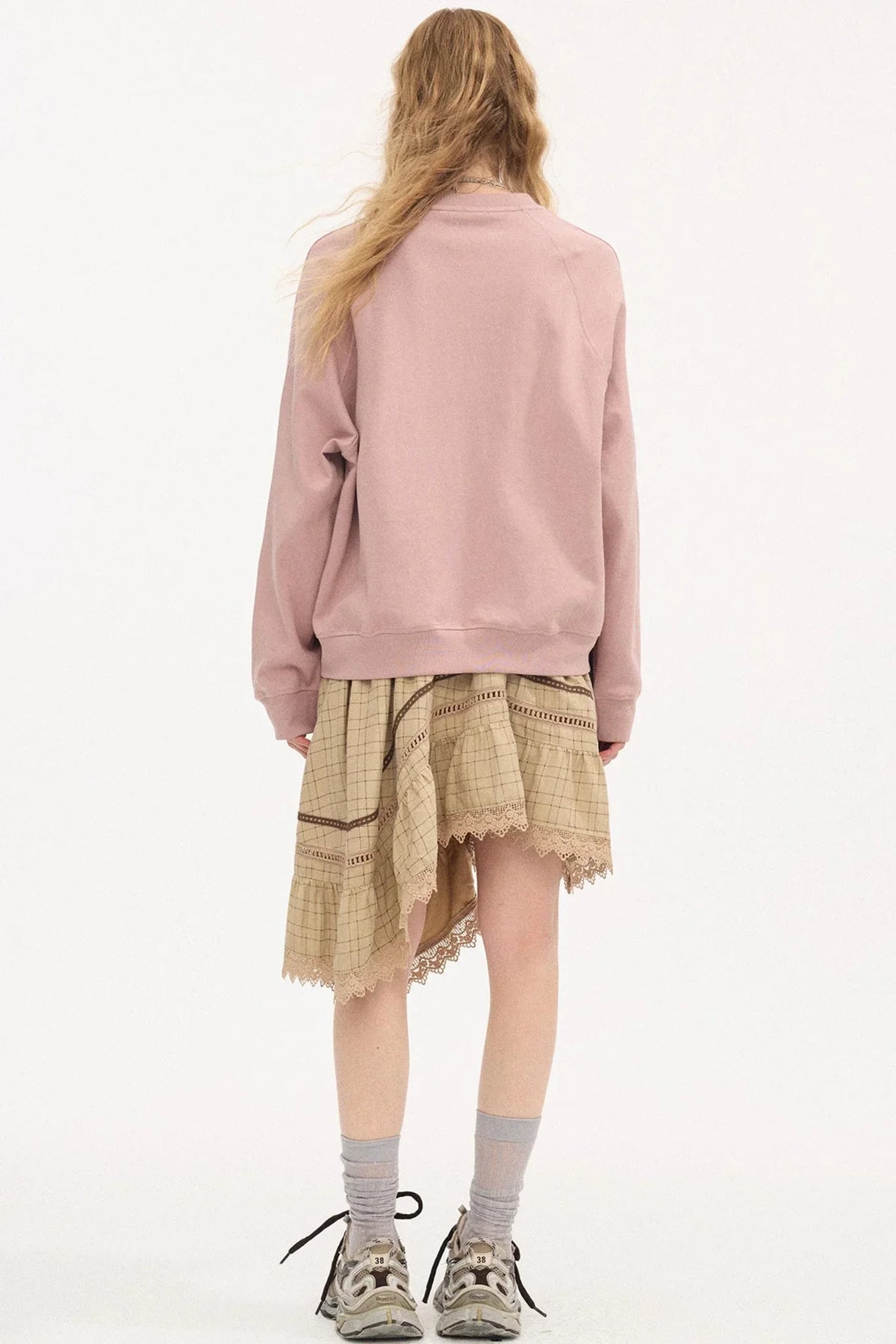 Irregular Wave Patchwork Midi Skirt