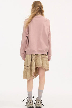 Irregular Wave Patchwork Midi Skirt