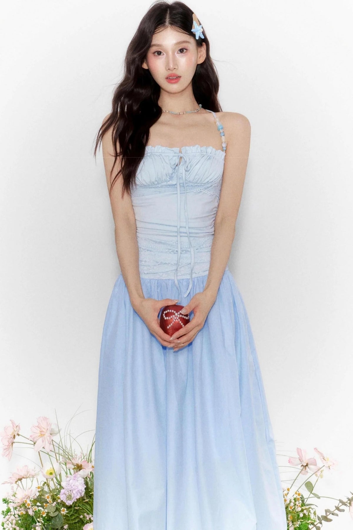 Island Lace-Up Halter Dress
