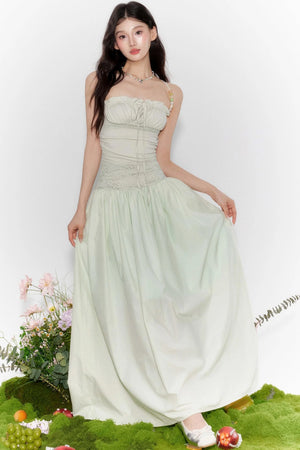 Island Lace-Up Halter Dress