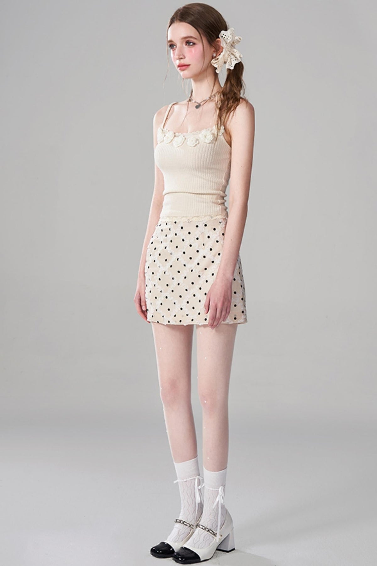 Jacquard A-Line Mini Skirt Set-Up