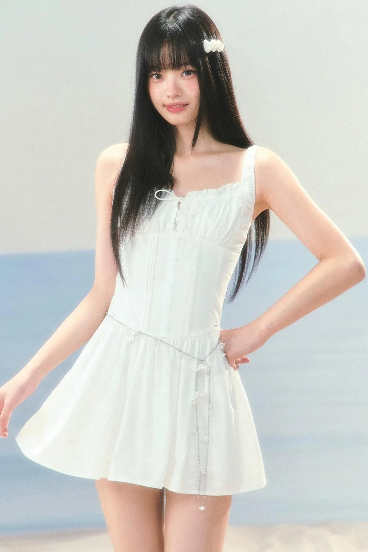 Jacquard Square-Neck Dress