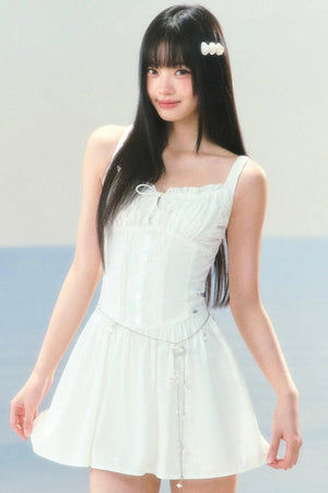 Jacquard Square-Neck Dress