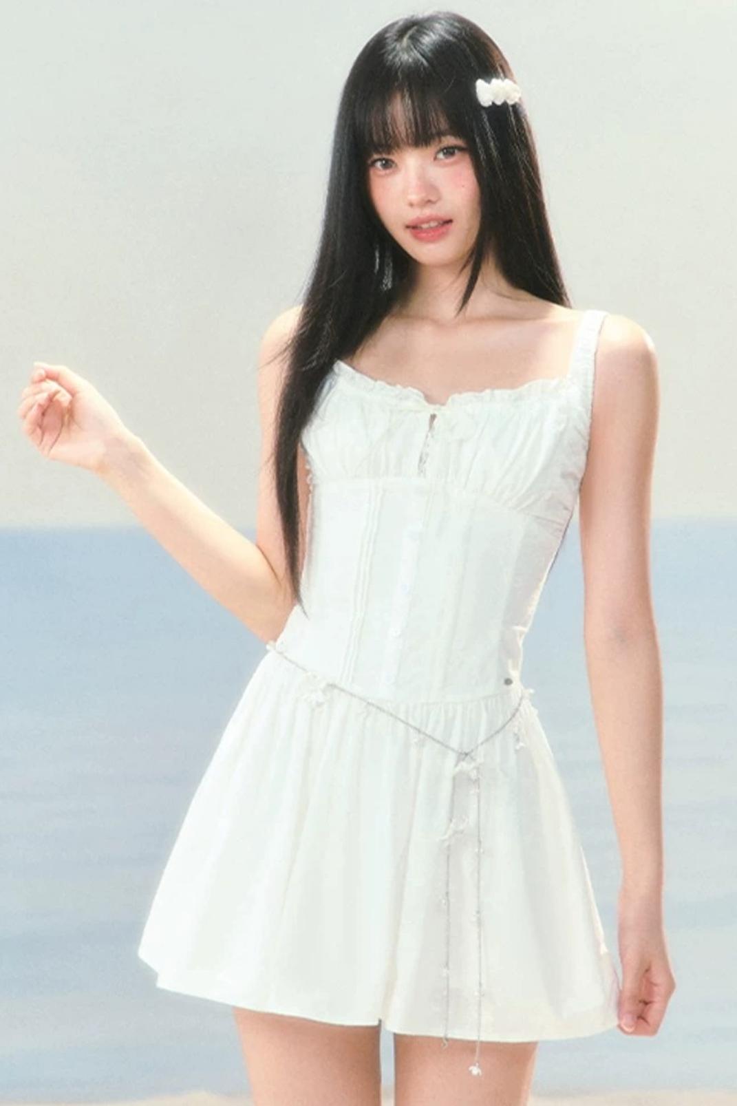 Jacquard Square-Neck Dress