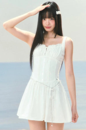 Jacquard Square-Neck Dress