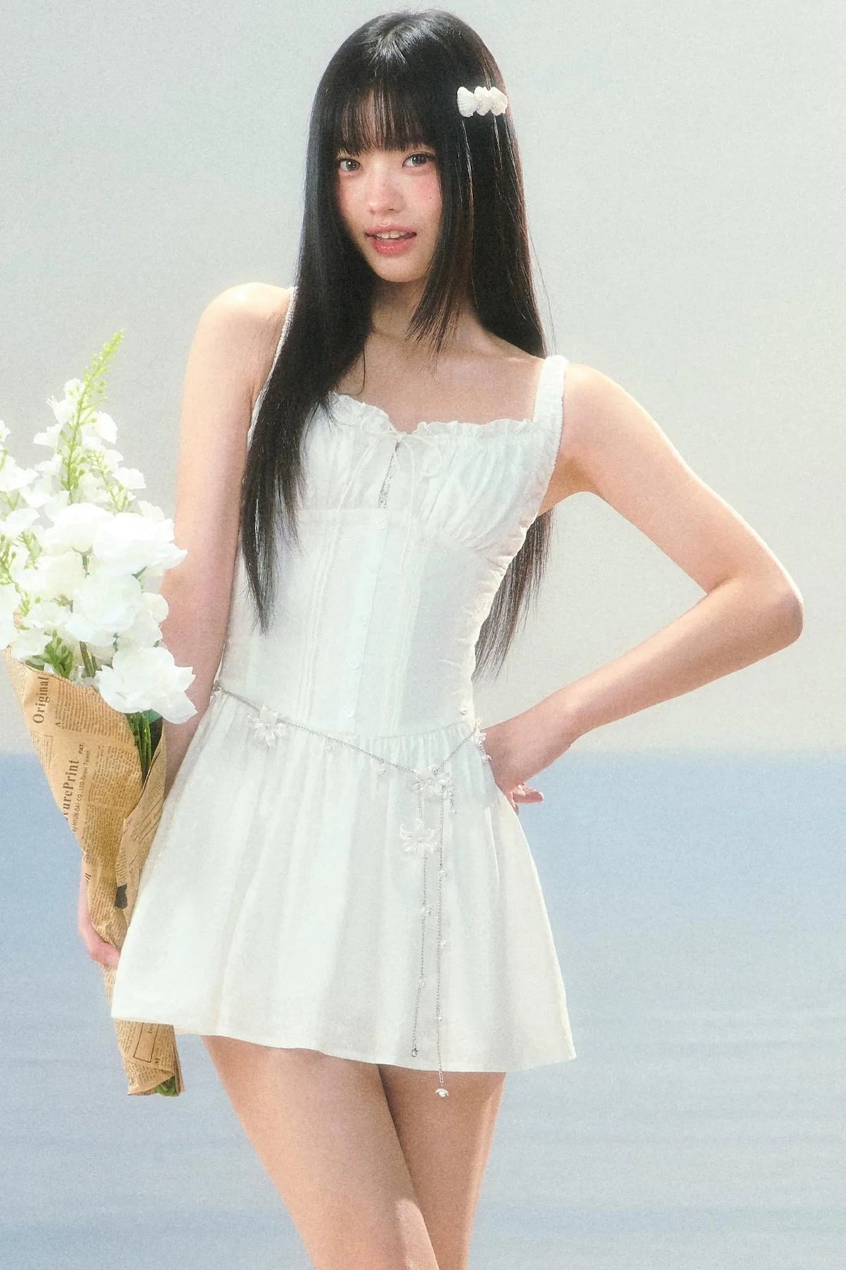 Jacquard Square-Neck Dress