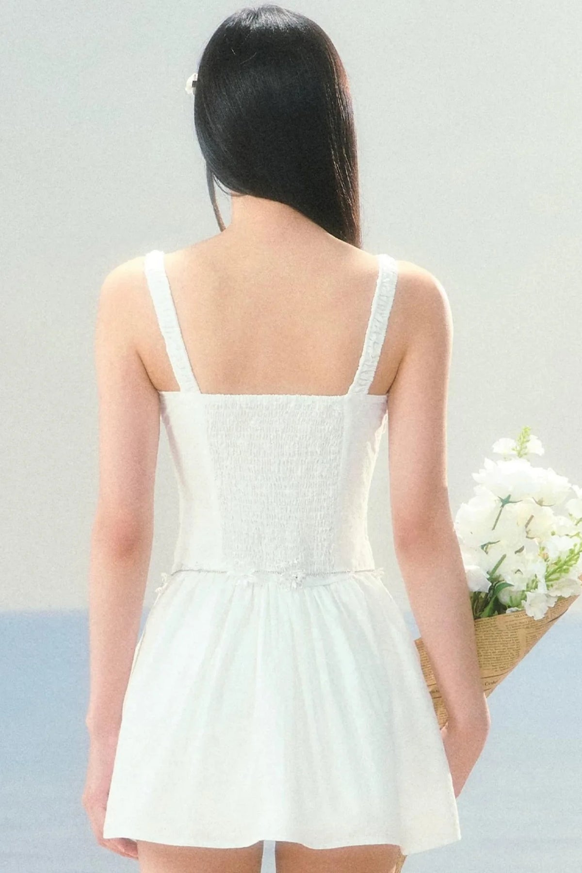 Jacquard Square-Neck Dress