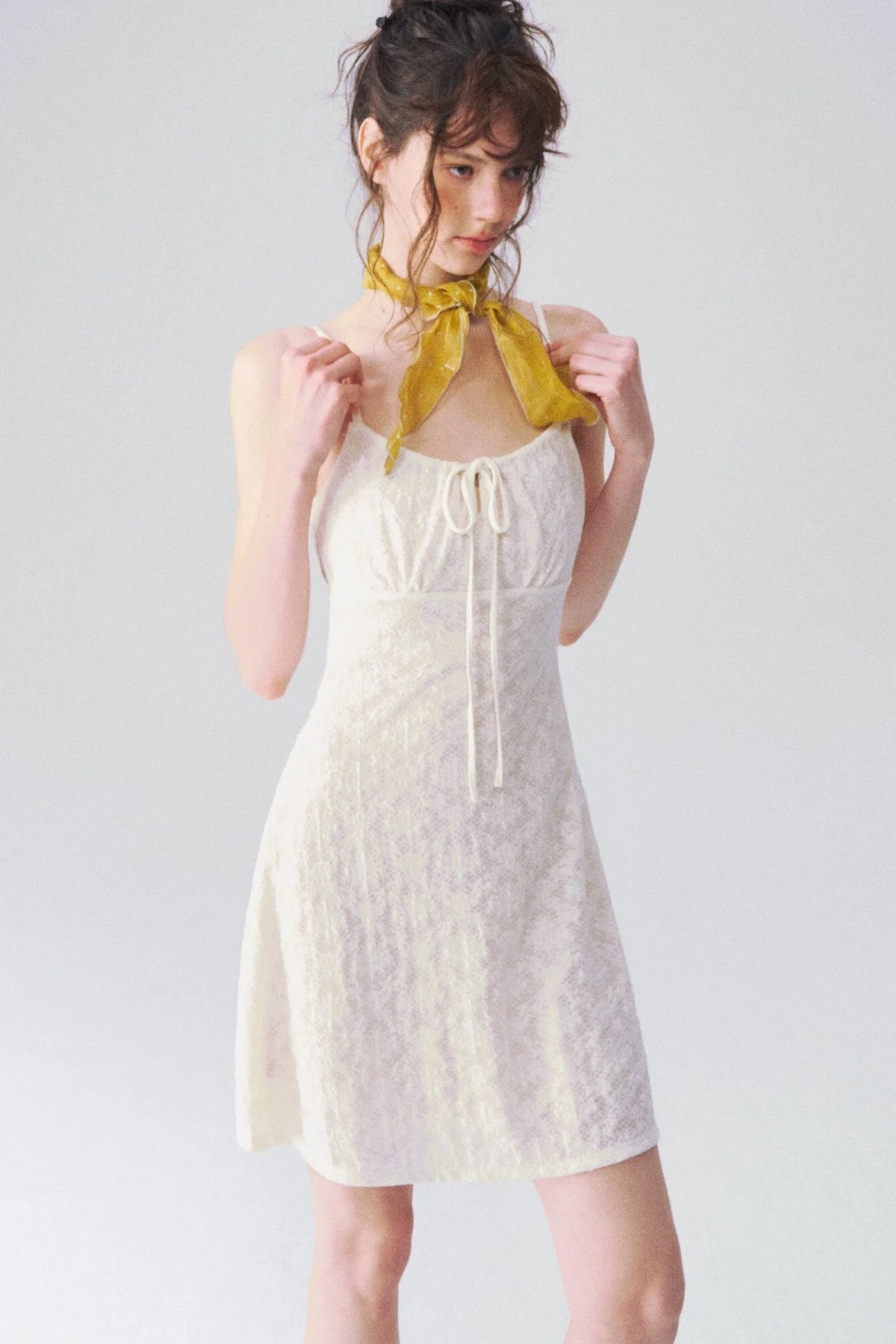 Jacquard Textured Suspender Dress
