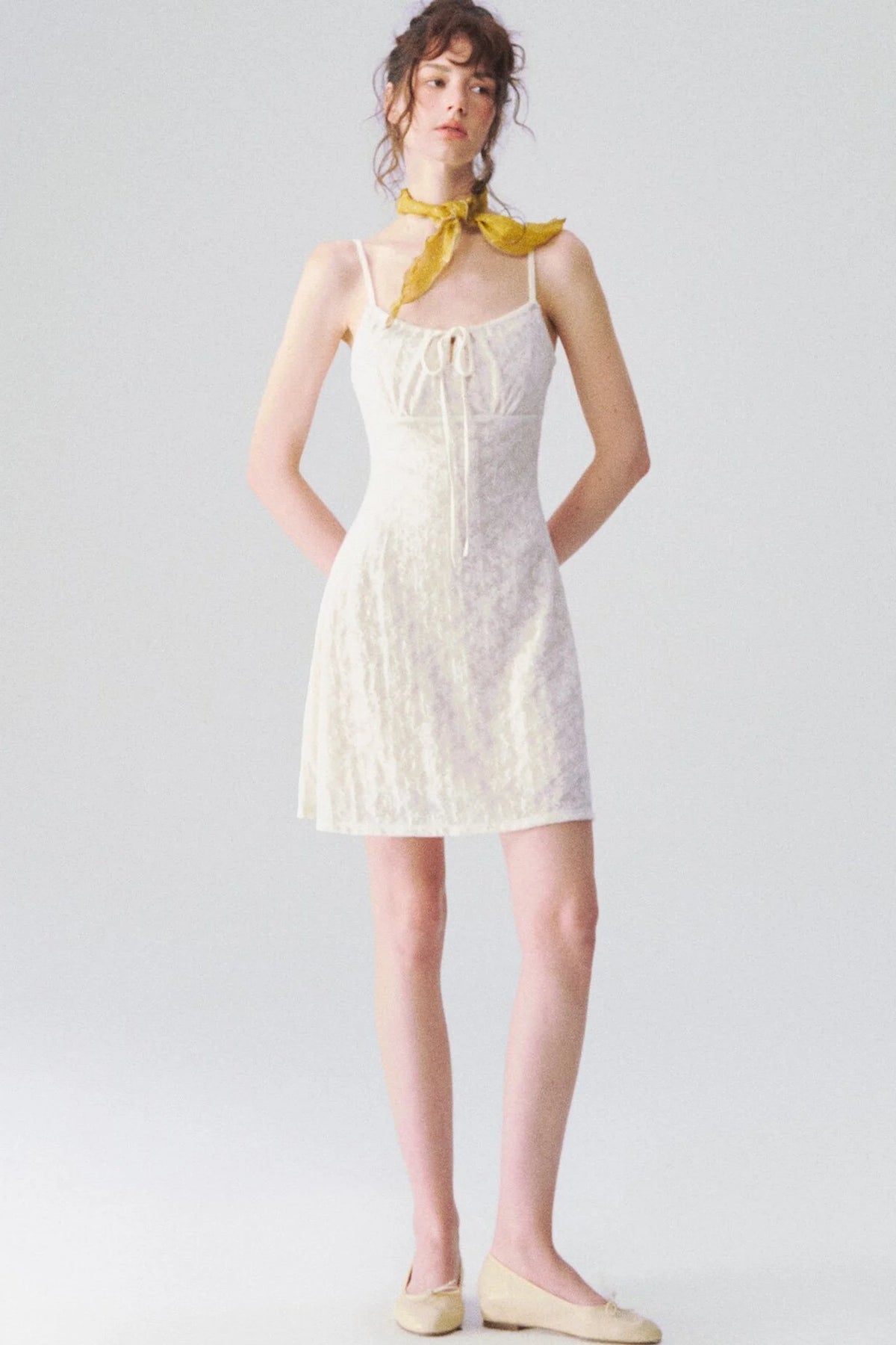 Jacquard Textured Suspender Dress