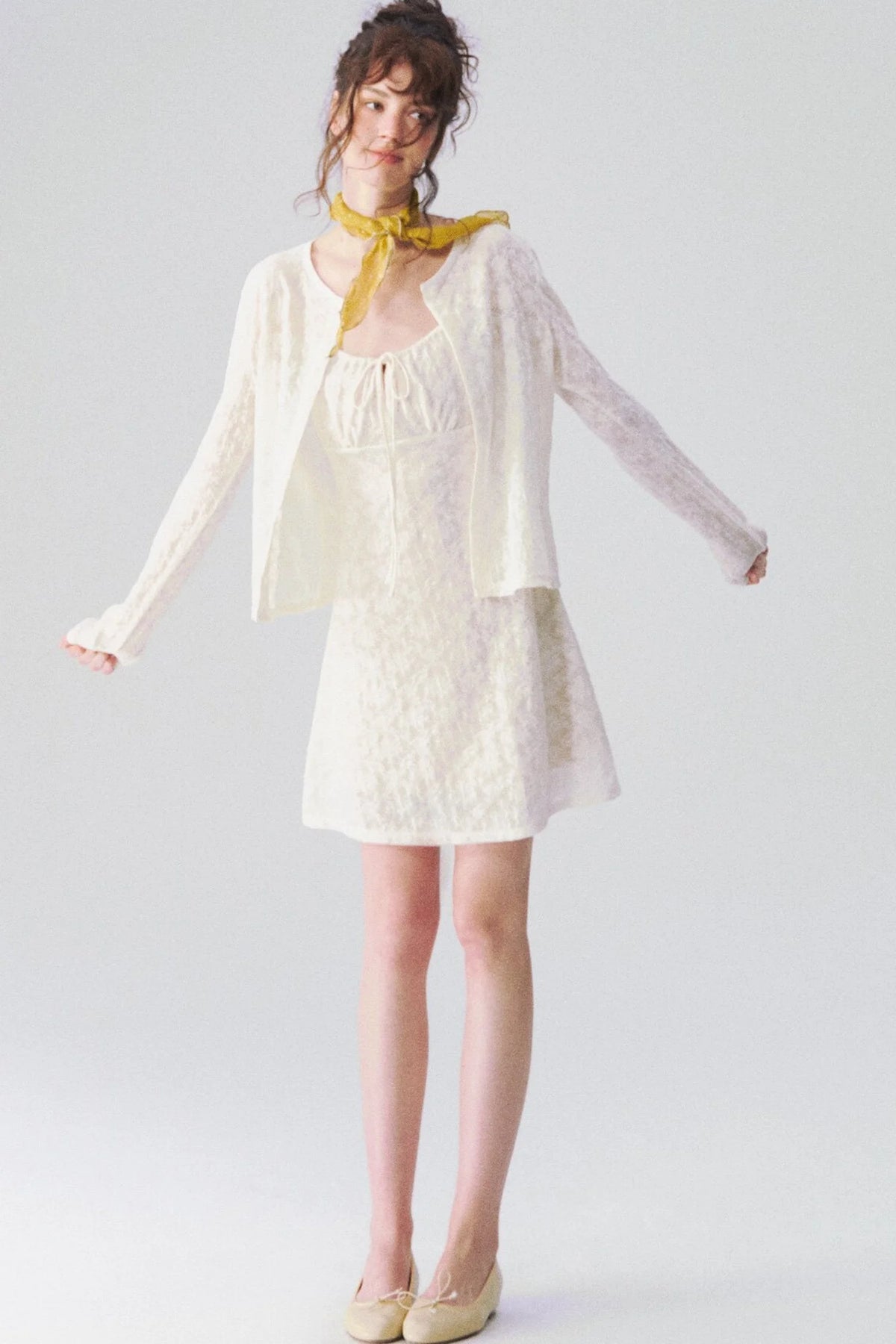 Jacquard Textured Suspender Dress