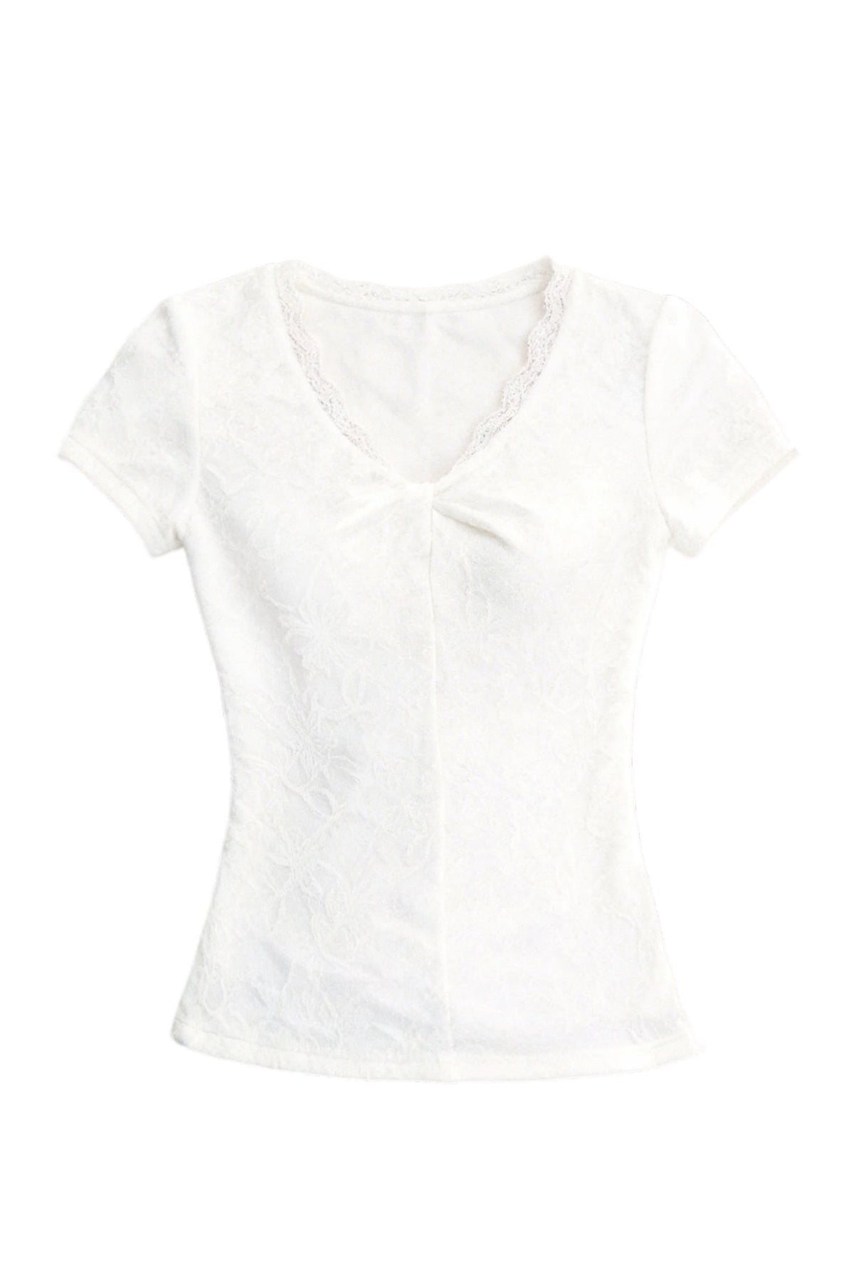 Jacquard V-Neck Textured Top
