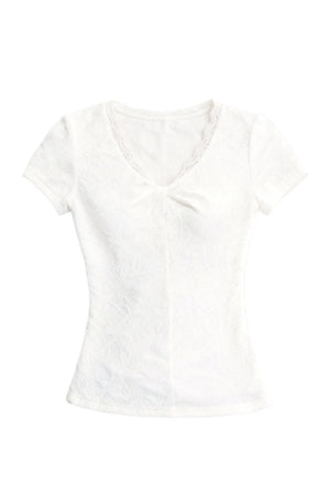 Jacquard V-Neck Textured Top