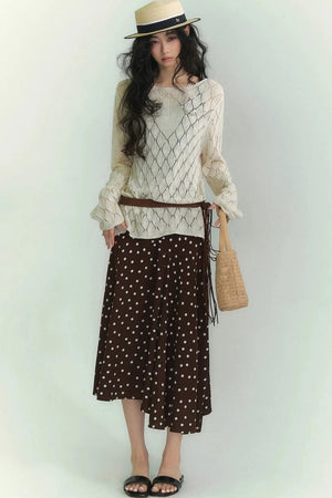 Japanese Paper Yarn Lattice Sweater