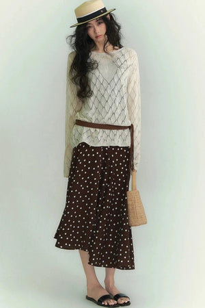 Japanese Paper Yarn Lattice Sweater