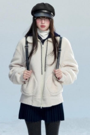Japanese Retro Lamb Wool Jacket