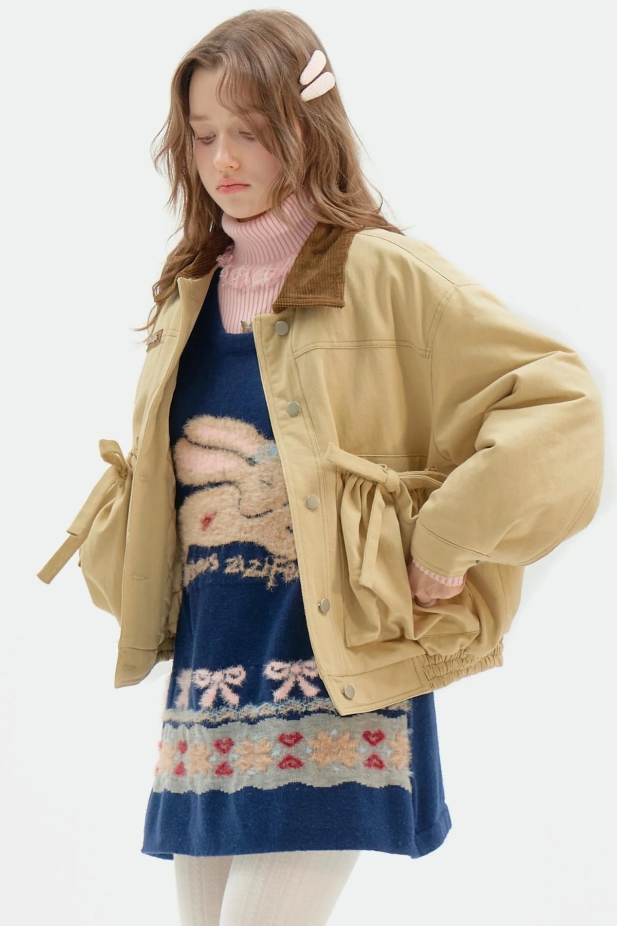 Khaki Corduroy Overalls Jacket