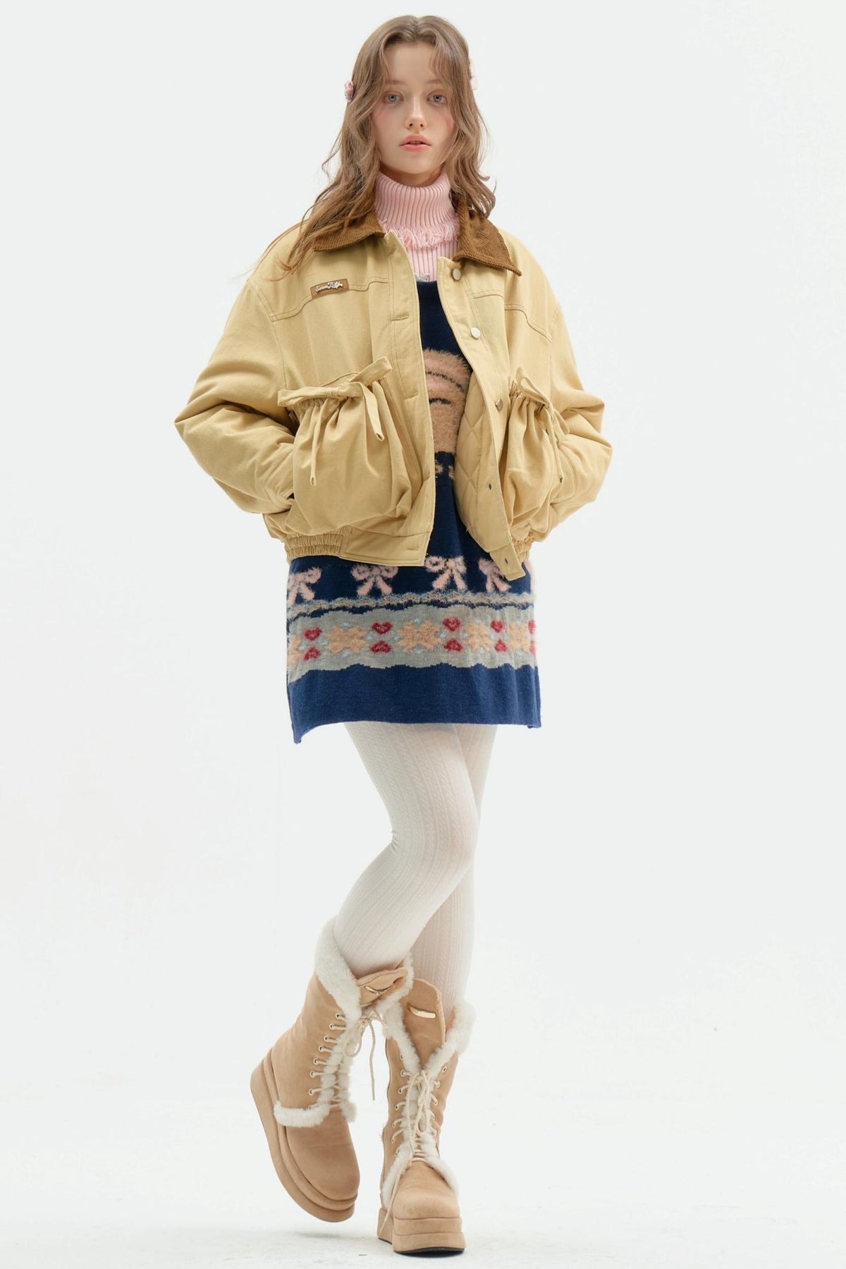 Khaki Corduroy Overalls Jacket
