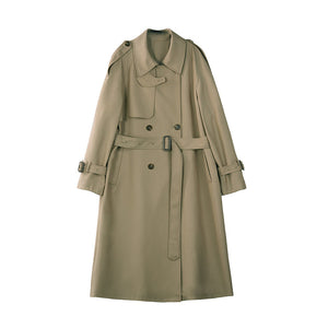 Khaki Draped Trench Coat