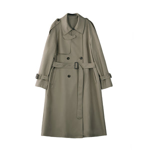 Khaki Draped Trench Coat